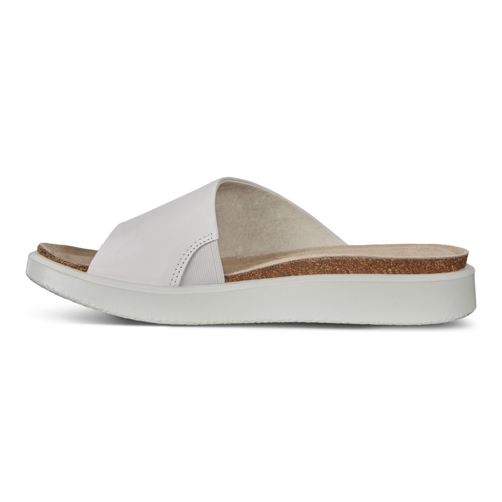 ECCO Womens Sandals White - Corksphere Slip-On - HDY-352089